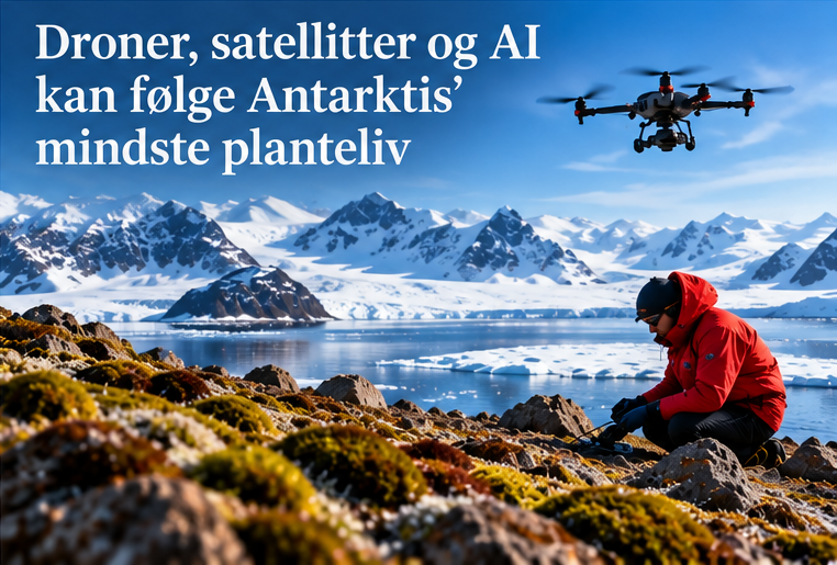 Droner, satellitter og AI kan følge Antarktis' mindste planteliv